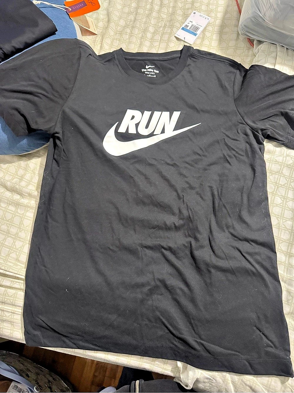 Nike Dri-FIT Run Swoosh T-Shirt Black & White Medium
